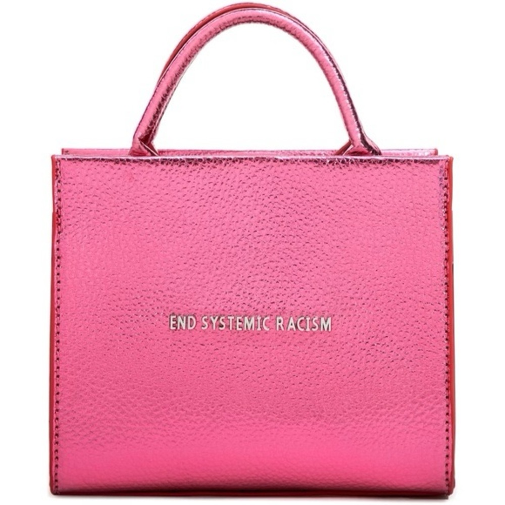 Brandon Blackwood EUC metallic pink ESR tote purse